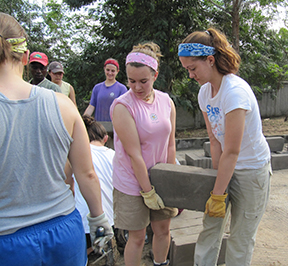 volunteer in construction work